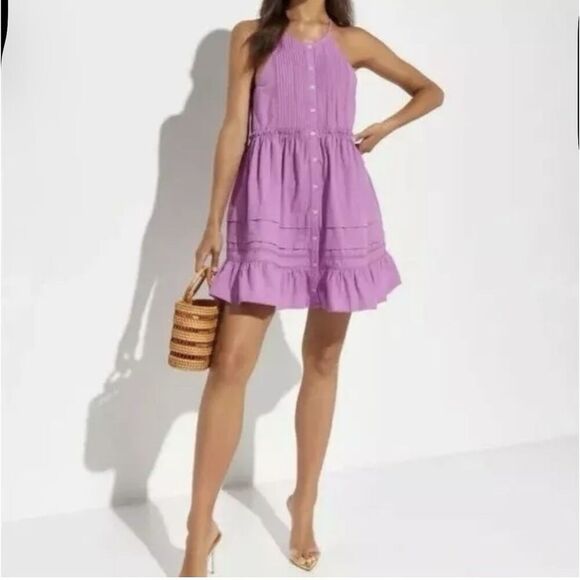 Free People Desert Days Mini Dress Women's Size Small Dramatic Orchid Purple NWT - Picture 1 of 4